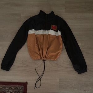 Kodak Windbreaker Jacket Black, White & Tan Women’s Size Small Kodak Embelium